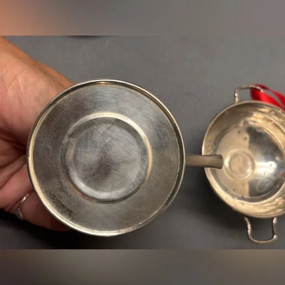 Christmas Vintage 3 Piece Silver Plated Tea Pot, Sauce Pan & Colander Ornaments - Picture 10 of 15